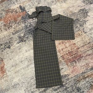 New York & Company Gray and Yellow Plaid Skirt